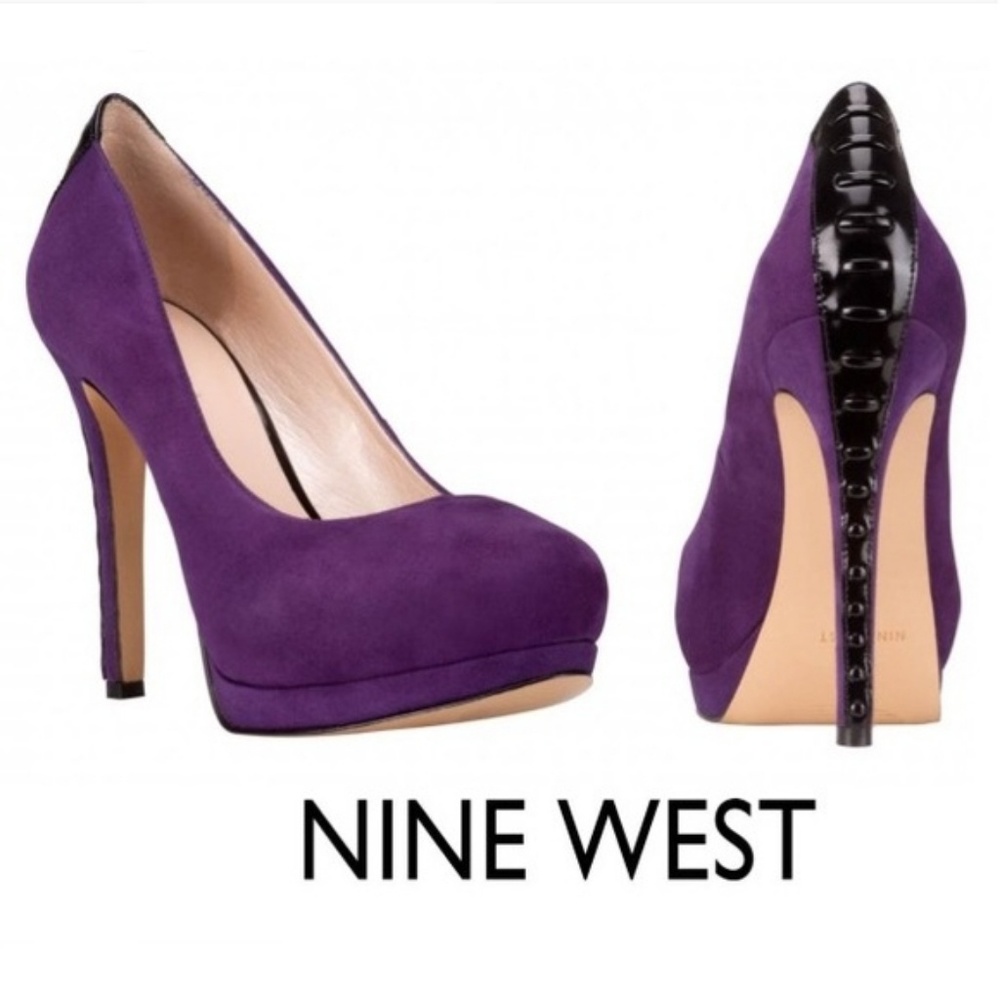 NEW Nine West Heartbeat Purple Suede Platform Pump